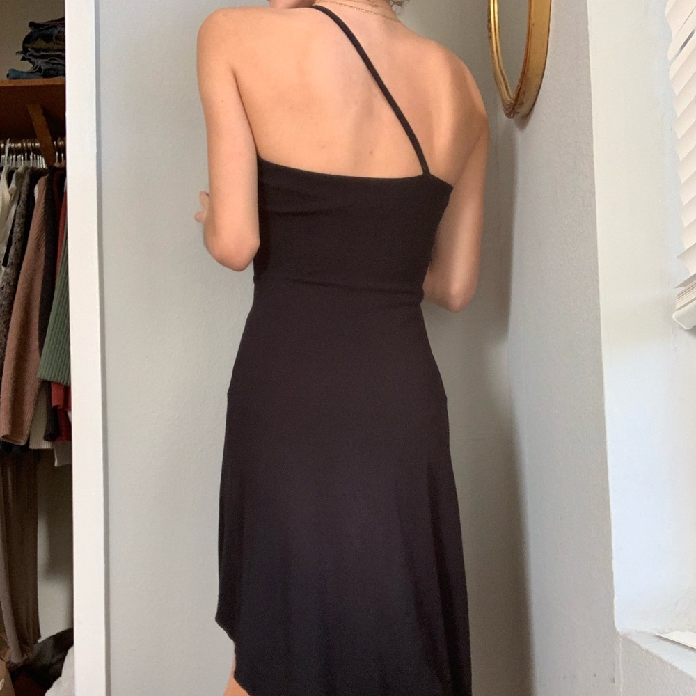 vintage express little black dress, asymmetrical